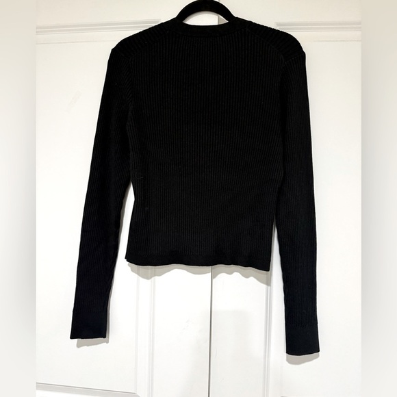 NWT JCREW  V-Neck Cardigan Sweater TENCEL Lyocell Blend Black $118 CD219SZ L - Picture 7 of 9